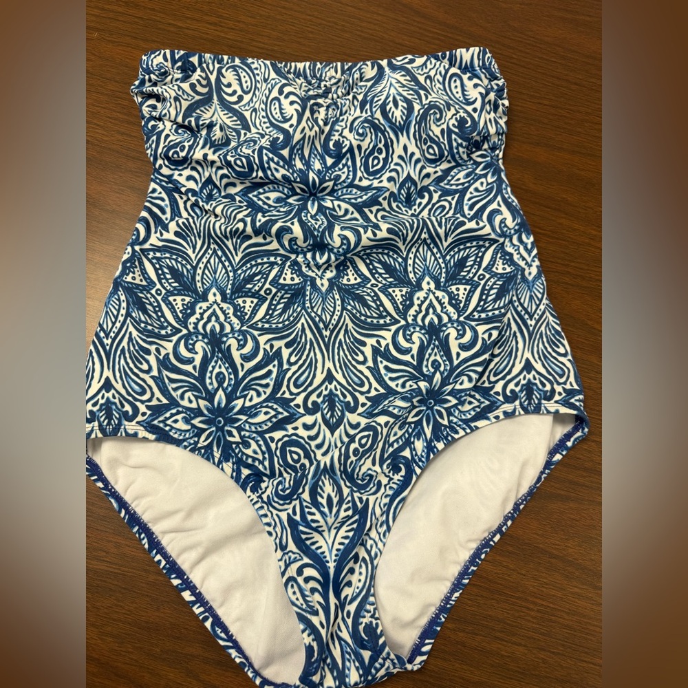 Blue and White Women’s Swimwear
